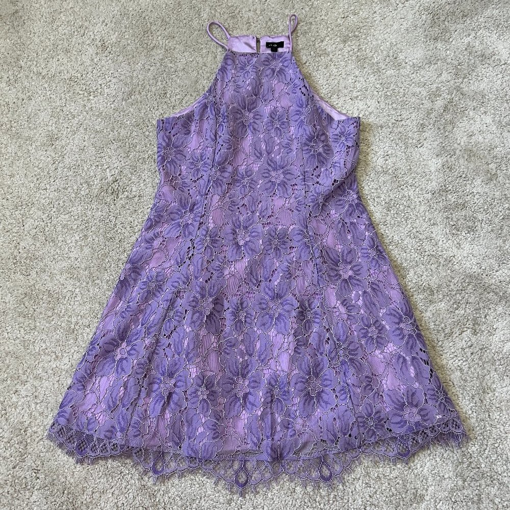 NBD Bria Dress Size Medium Lavender Purple Floral Lace Mini Sleeveless Party